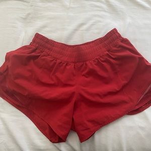 Red lululemon shorts